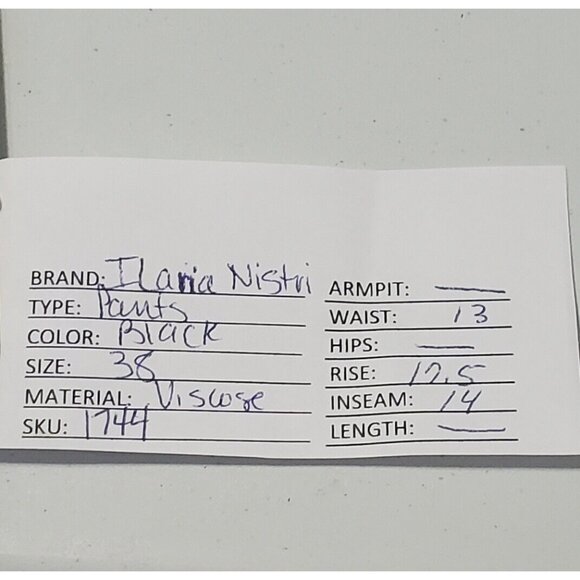 Ilaria Nistri Wide Leg Pants Size 26 Black Silk Trim Drop Crotch Edgy Grunge - Picture 2 of 12